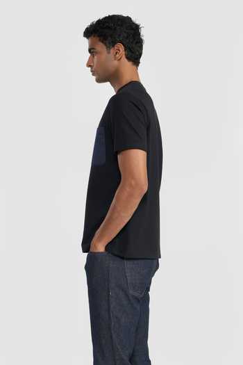 Buy Perona Black Kobe Plain T-shirt Online at Aza Fashions Buy_Perona_Black Kobe Plain T-shirt _Online_at_Aza_Fashions