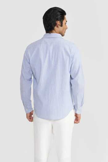 Perona Blue Mario Textured Shirt 