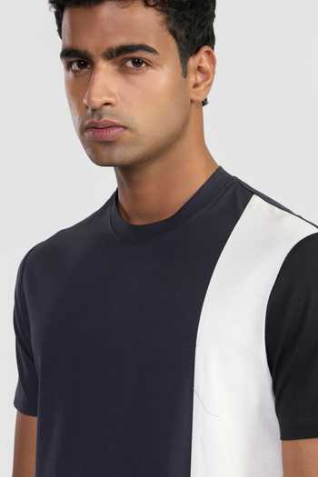 Perona White Cotton Navy Conan T-shirt at Aza Fashions Perona_White Cotton Navy Conan T-shirt _at_Aza_Fashions