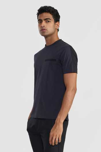 Buy Perona Blue Cotton Percy T Shirt Online at Aza Fashions Buy_Perona_Blue Cotton Percy T Shirt _Online_at_Aza_Fashions