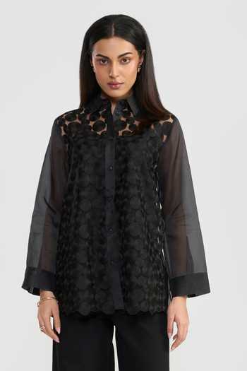 Perona Black Teagon Polyester Shirt 
