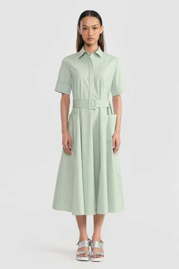 Buy_Perona_Mint Cotton, Lycra Collared Neck Elisa Shirt Dress _Online_at_Aza_Fashions
