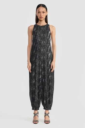Perona Textured Pattern Jumpsuit 