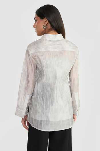 Perona Grey Juliana Textured Shirt 