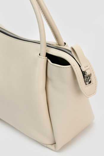 Perona_Cream Vanilla Shinobu Tote Bag _at_Aza_Fashions