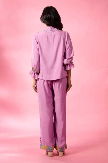 Neitri Shell Embroidered Shirt & Pant Set 
