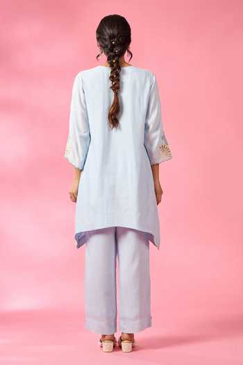 Neitri Sea Flower Embroidered Kurta & Pant Set 
