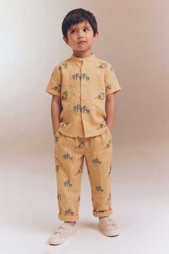 MR Brat Safari Print Shirt & Trouser Co-Ord Set 