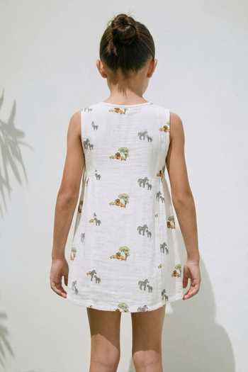 MR Brat Jungle Safari Print Cotton Angarkha Dress 