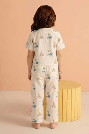 MR Brat Giraffe Print Top & Trouser Lounge Set 