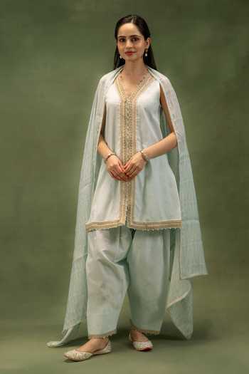 Grass & Sunshine Mint Serenity Kurta Farshi Salwar Set 
