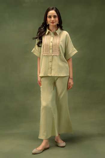 Grass & Sunshine Sage Meadow Shirt & Pant Co-ord Set 