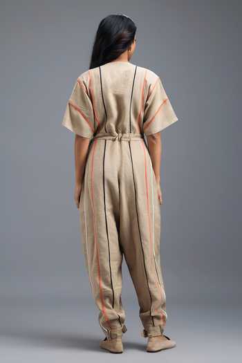 Deepika Arora Linen Zip Front Jumpsuit 
