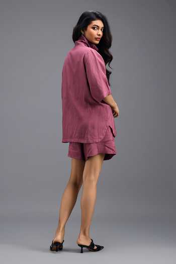 Deepika Arora Geometric Panelled Top & Shorts Set 