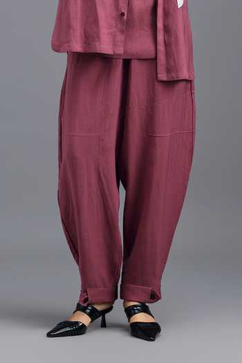Buy_Deepika Arora_Pink Linen Mandarin Collar Jacket Set _Online_at_Aza_Fashions