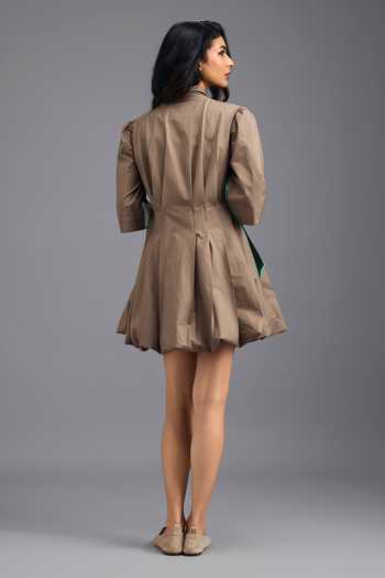 Deepika Arora Pleated Panelled Cotton Dress 
