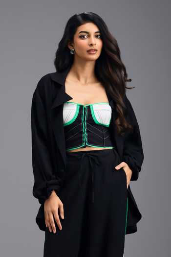 Deepika Arora Linen Crop Top 
