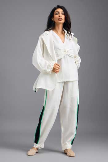 Deepika Arora Linen Jacket & Trouser Set 