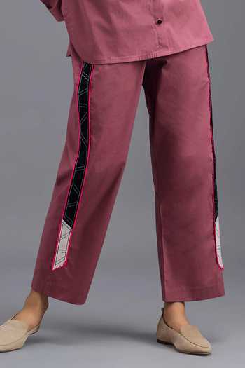 Deepika Arora Pink Cotton V-neck Shirt And Pant Set Online at Aza Fashions Deepika Arora_Pink Cotton V-neck Shirt And Pant Set _Online_at_Aza_Fashions