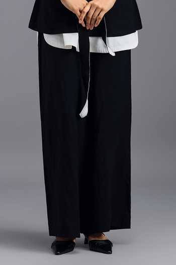 Deepika Arora Black Linen Collared Neck Neon Panelled Vest Trouser Set Online at Aza Fashions Deepika Arora_Black Linen Collared Neck Neon Panelled Vest Trouser Set _Online_at_Aza_Fashions