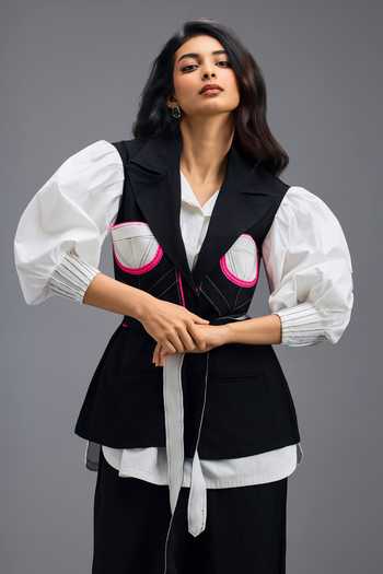 Deepika Arora Puff-Sleeve Linen Shirt 