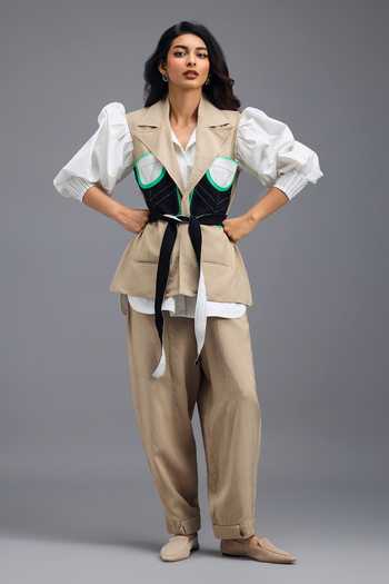 Deepika Arora Linen Shirt & Trouser Set 