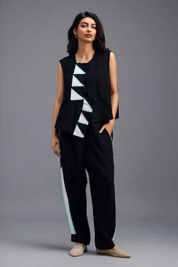 Deepika Arora Linen Jacket & Pant Set 