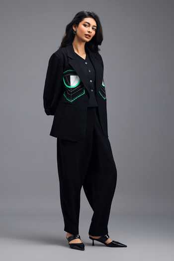 Deepika Arora Black Linen V-neck Top at Aza Fashions Deepika Arora_Black Linen V-neck Top _at_Aza_Fashions