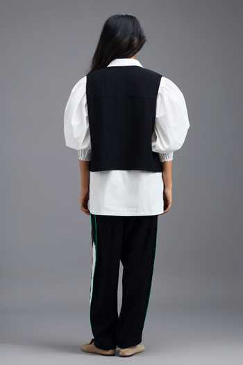 Deepika Arora Panelled Linen Vest & Trouser Set 