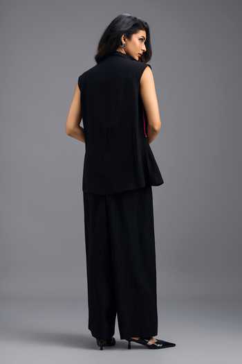 Deepika Arora Geometric Panelled Linen Jacket & Trouser Set 