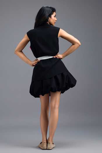 Deepika Arora Roma Panelled Blazer Bubble Skirt Set 