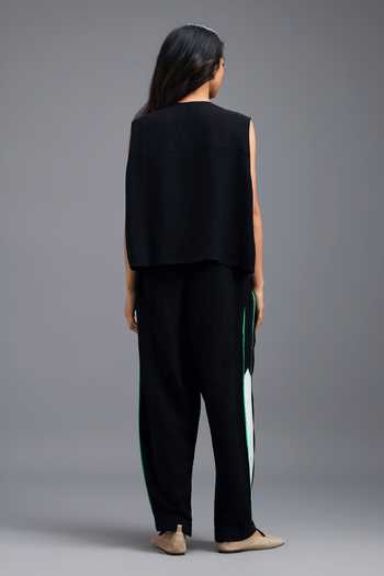 Deepika Arora Black Geometric Panel Jacket 
