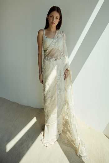 Rosé Anupama Khanna Embroidered Pre-Draped Saree With Blouse 