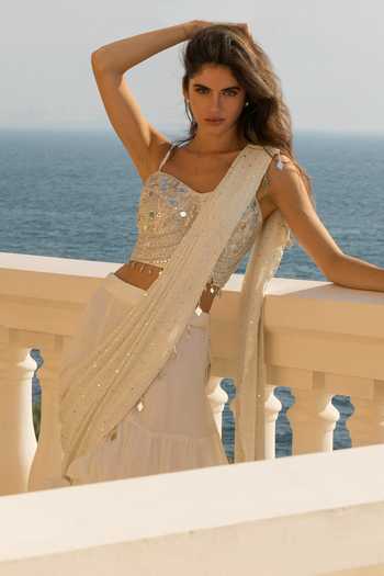 Rosé Anupama Khanna Pre-Draped Layered Saree With Blouse 