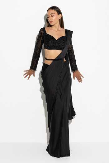 Rosé Anupama Khanna Hand Embroidered Pre-Draped Saree With Blouse 