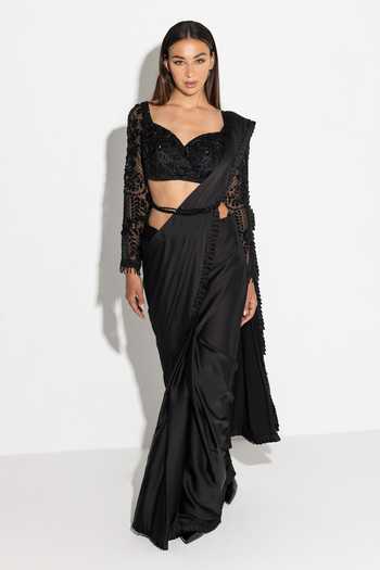 Rosé Anupama Khanna Hand Embroidered Pre-Draped Saree With Blouse 