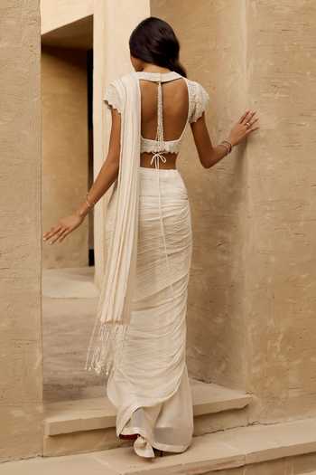Rosé Anupama Khanna Chiffon Pre-Draped Saree With Blouse 