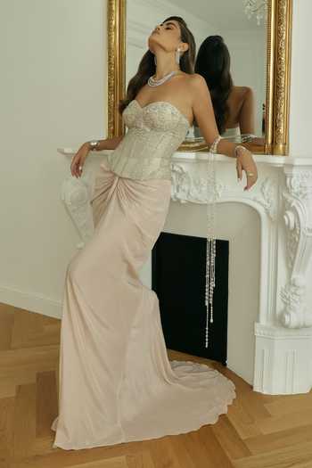 Rosé Anupama Khanna Hand Embroidered Corset & Skirt Set 