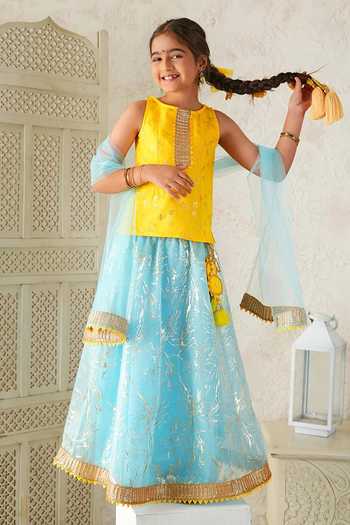 Jhambthreads Abstract Pattern Lehenga Top Set 