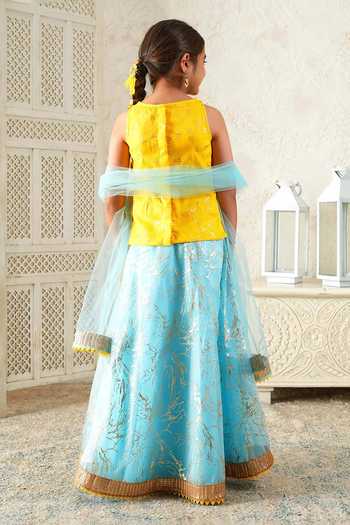 Jhambthreads Abstract Pattern Lehenga Top Set 