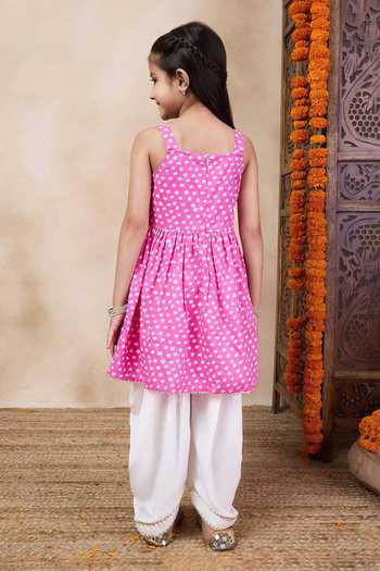 Jhambthreads Bandhani Print Anarkali & Dhoti Pant Set 