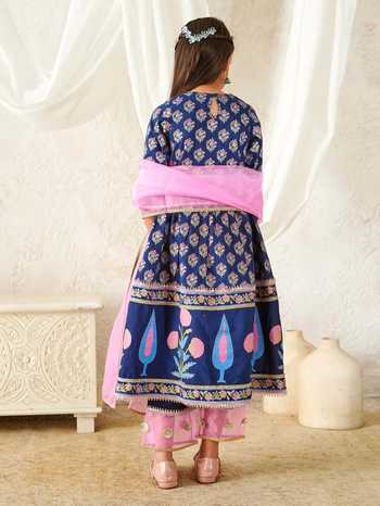 Jhambthreads Floral Print Anarkali Set 
