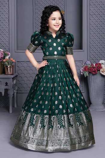 Jhambthreads Woven Pattern Jacquard Gown 