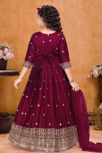 Jhambthreads Floral Embroidered Gown with Dupatta