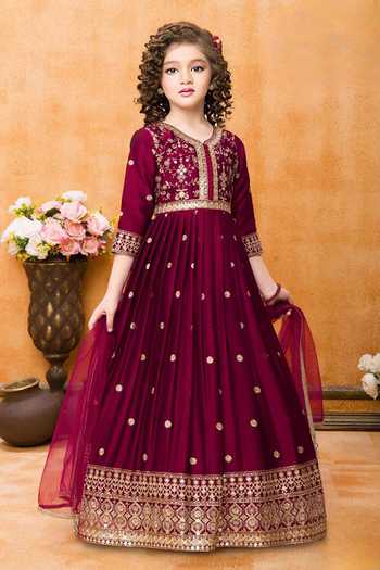 Jhambthreads Floral Embroidered Gown with Dupatta