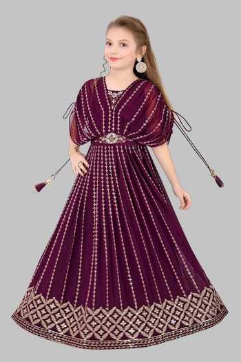 Jhambthreads Embroidered Long Kaftan Gown 