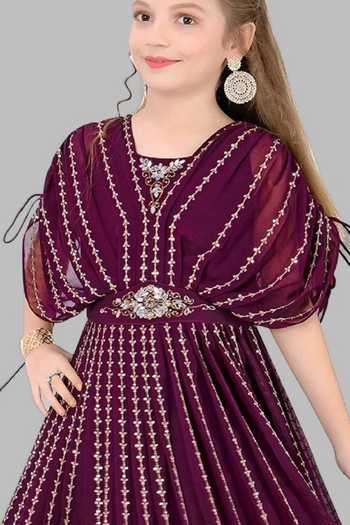 Jhambthreads Embroidered Long Kaftan Gown 