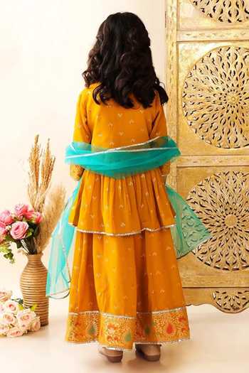 Jhambthreads Foil Print Anarkali Lehenga Set 