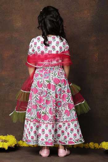 Jhambthreads Cotton Floral Print Lehenga Set 