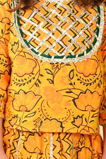 Buy Jhambthreads Yellow Lace Floral Pattern Top And Lehenga Set Online at Aza Fashions Buy_Jhambthreads_Yellow Lace Floral Pattern Top And Lehenga Set _Online_at_Aza_Fashions